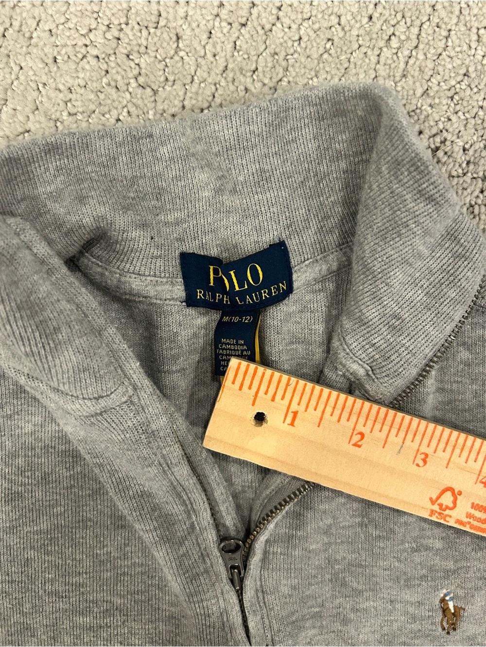 Polo by Ralph Lauren Boys Gray Half-Zip Sweater Medium